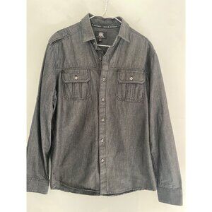 Rock Republic, long sleeve button-down women’s medium roll tab gun metal buttons